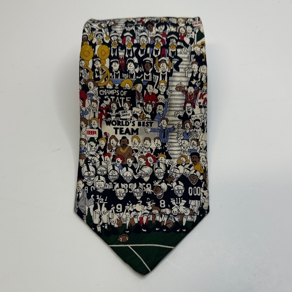 Museum Artifacts Silk Sports Team Themed Tie - Picture 1 of 6